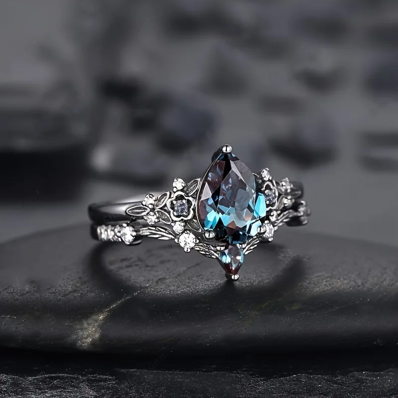 Creative Flower Women's Blue Zircon Stacked Personalized Light Luxury High End Ring
Creative Flower Women's Blue Zircon Stacked Personalized Light Luxury High End Ring