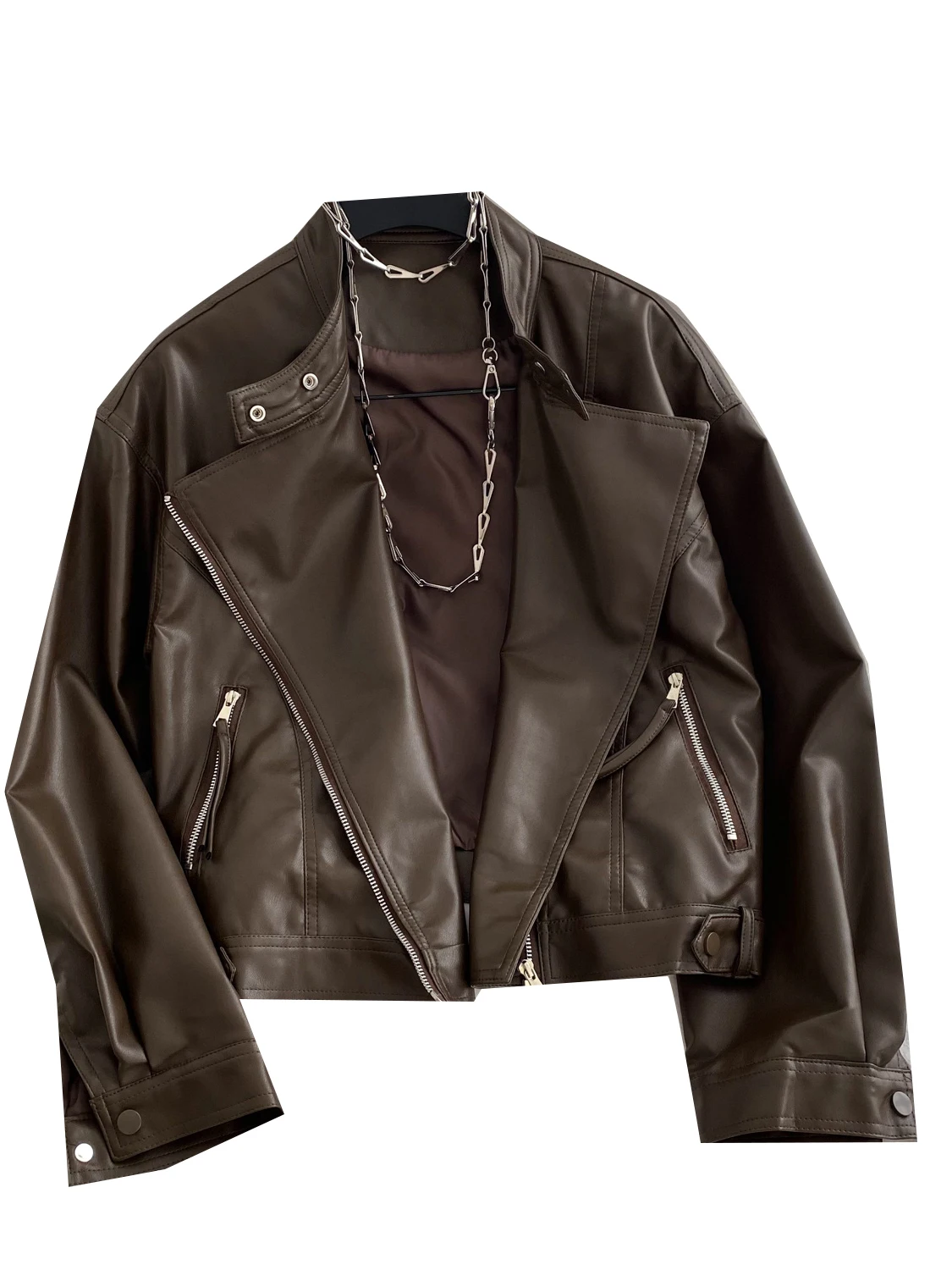 Faionable кожаное пальто-джат женское свободное утягивающее повседневное пальто с воротником на молнии irt Sle для поездок на работу ветер осень мода
Faionable кожаное пальто-джат женское свободное утягивающее повседневное пальто с воротником на молнии irt Sle для поездок на работу ветер осень мода