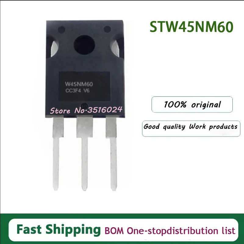 10PCS/lot STW45NM60 W45NM60 TO-247 600V 45A 100% NEW
10PCS/lot STW45NM60 W45NM60 TO-247 600V 45A 100% NEW