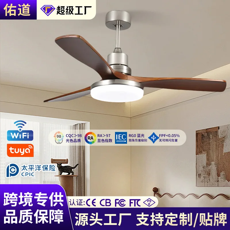 Fan Light for Home Retro Dining Room Solid Wood Ceiling Fan with Smart Inverter and Full Spectrum LED Light for Living Room
Fan Light for Home Retro Dining Room Solid Wood Ceiling Fan with Smart Inverter and Full Spectrum LED Light for Living Room
