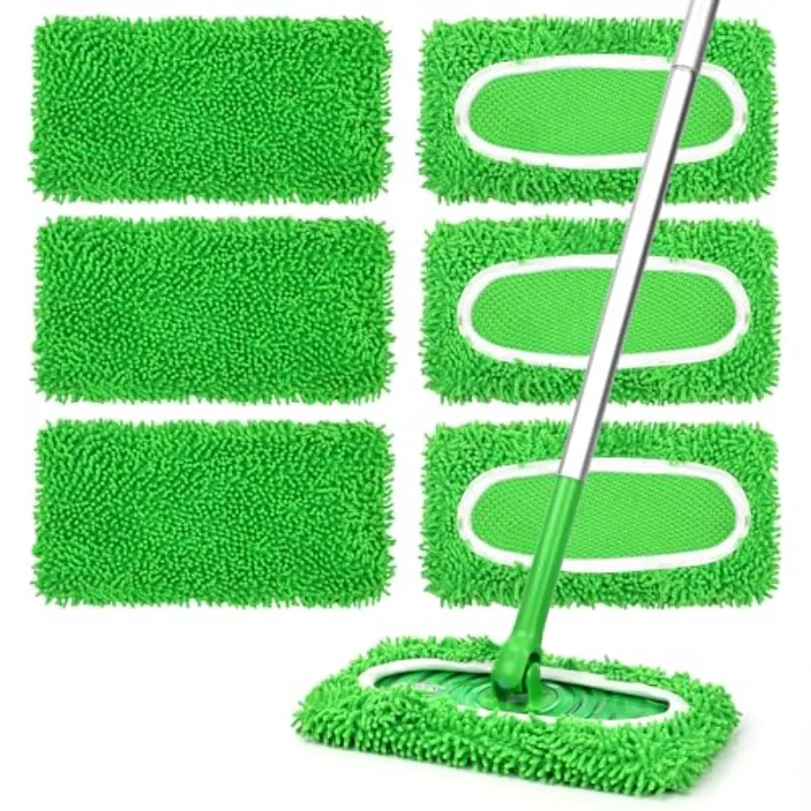 6Pcs Reusable Microfiber Mop Pads Compatible with Sweeper Mop, Replacement Wet Mopping pad Refills and Washable Dry Sweeping Cl
6Pcs Reusable Microfiber Mop Pads Compatible with Sweeper Mop, Replacement Wet Mopping pad Refills and Washable Dry Sweeping Cl