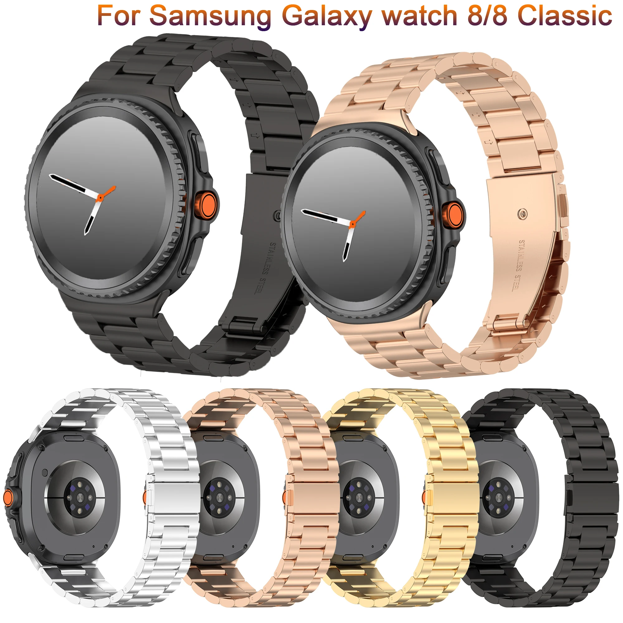 Stainless Steel Strap For Samsung Galaxy Watch 8 classic 46mm Metal Watchband Bracelet Correa For Samsung Watch 8 40mm 44mm band 
Stainless Steel Strap For Samsung Galaxy Watch 8 classic 46mm Metal Watchband Bracelet Correa For Samsung Watch 8 40mm 44mm band