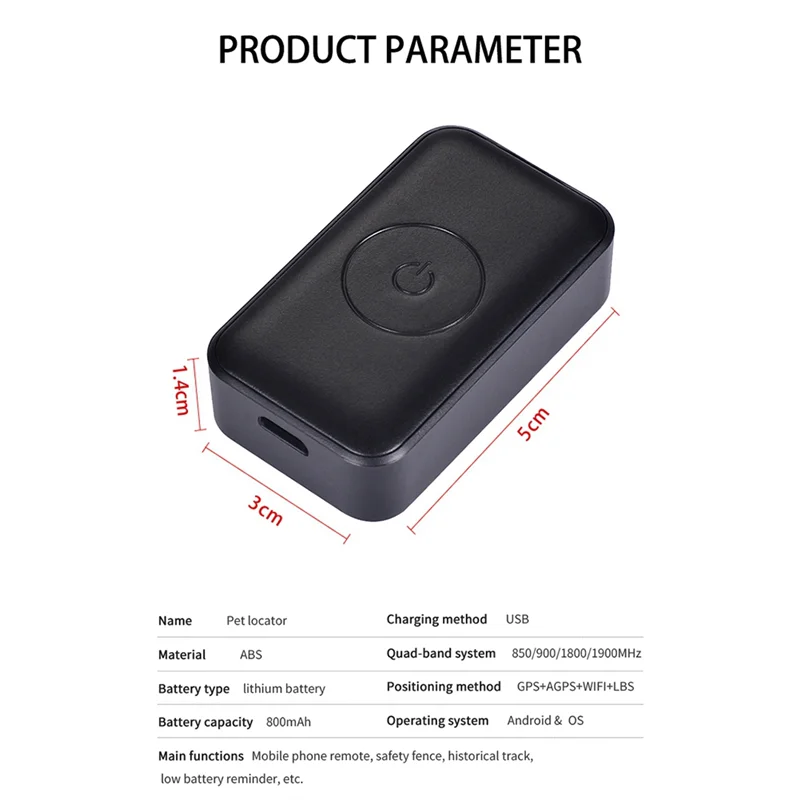 ABDX-P03 Pet GPS Tracker Mini Tracker Waterproof Dog GPS Collar Dog Collar Cats Locator Smart Trackeing Alarm Device
ABDX-P03 Pet GPS Tracker Mini Tracker Waterproof Dog GPS Collar Dog Collar Cats Locator Smart Trackeing Alarm Device