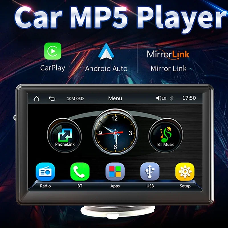 Portable Bluetooth Wireless CarPlay 7" Hands-Free Multimedia Car Radio Car Monitor
Portable Bluetooth Wireless CarPlay 7" Hands-Free Multimedia Car Radio Car Monitor