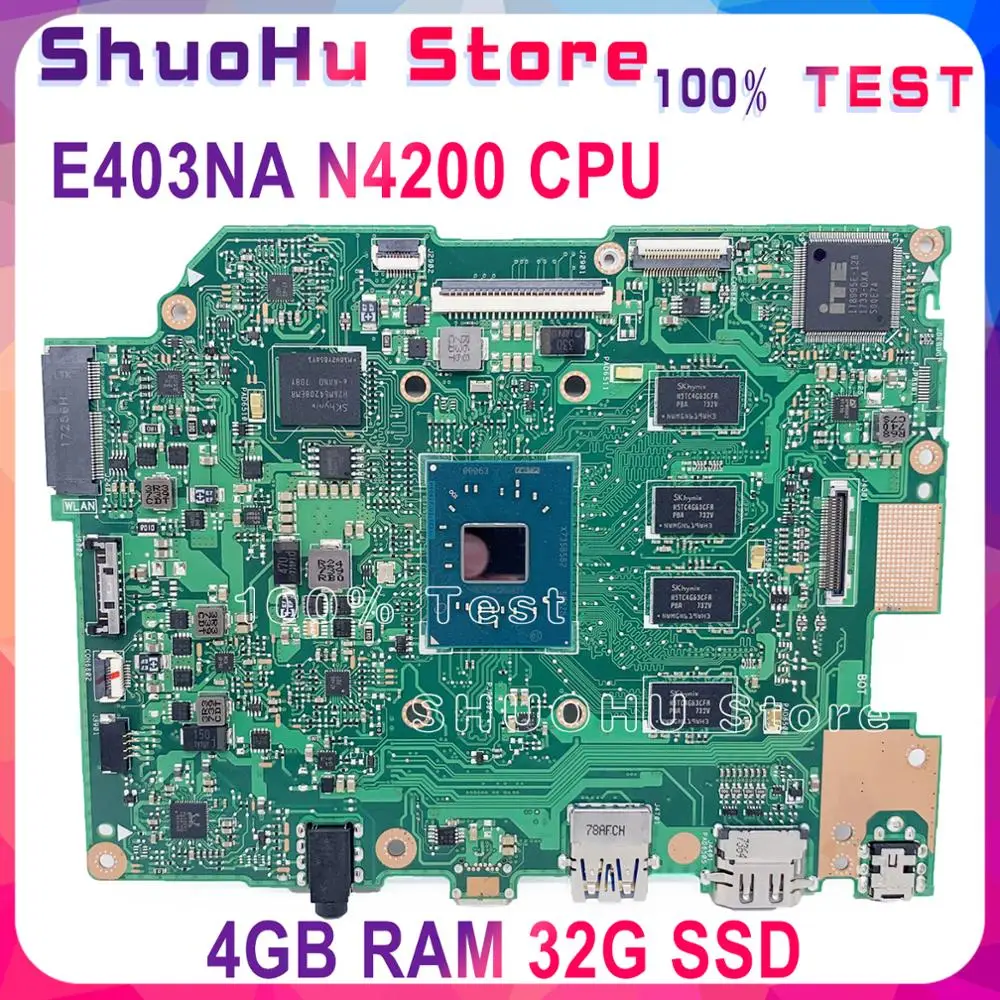 For ASUS Mainboard E403NA Laptop Motherboard Vivobook E403N E403 E403NA CPU N3350 N4200 N3450 2GB 4GB RAM 100% Tested
For ASUS Mainboard E403NA Laptop Motherboard Vivobook E403N E403 E403NA CPU N3350 N4200 N3450 2GB 4GB RAM 100% Tested