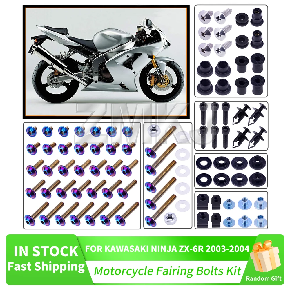 For Kawasaki Ninja ZX-6R 636 2003-2004 Motorcycle Stainless Complete Bodywork Fairing Bolt Kit Screws Clip Sets Motorcycle Parts
For Kawasaki Ninja ZX-6R 636 2003-2004 Motorcycle Stainless Complete Bodywork Fairing Bolt Kit Screws Clip Sets Motorcycle Parts