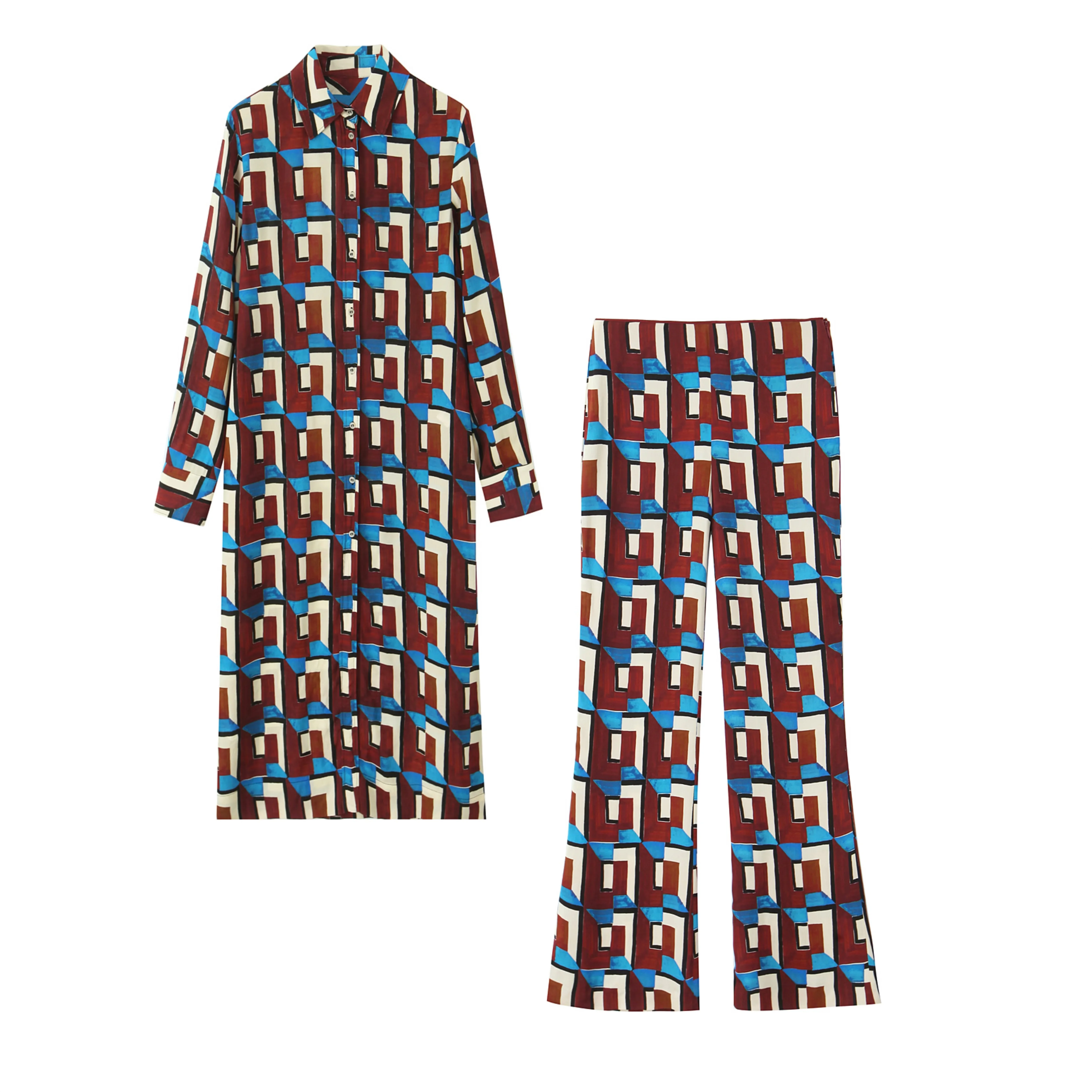 Taop&Za Women's 2025 Spring and Summer New Printed Long Sleeve Lapel Long Shirt + Printed Flared Pants 2541090
Taop&Za Women's 2025 Spring and Summer New Printed Long Sleeve Lapel Long Shirt + Printed Flared Pants 2541090