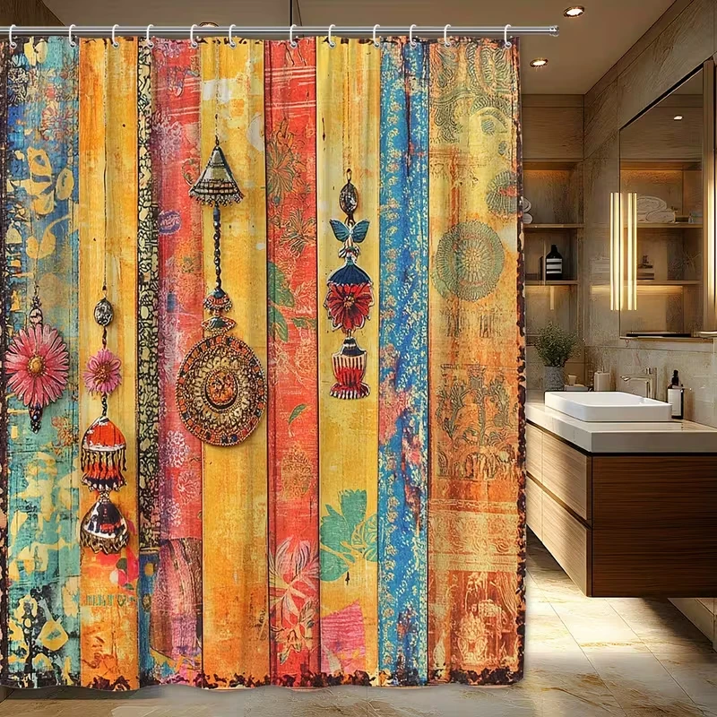 VIKAMA Bohemian-Style Shower Curtain Waterproof and Mould-Resistant Suitable for Bathroom Shower Partitions Home Decor
VIKAMA Bohemian-Style Shower Curtain Waterproof and Mould-Resistant Suitable for Bathroom Shower Partitions Home Decor