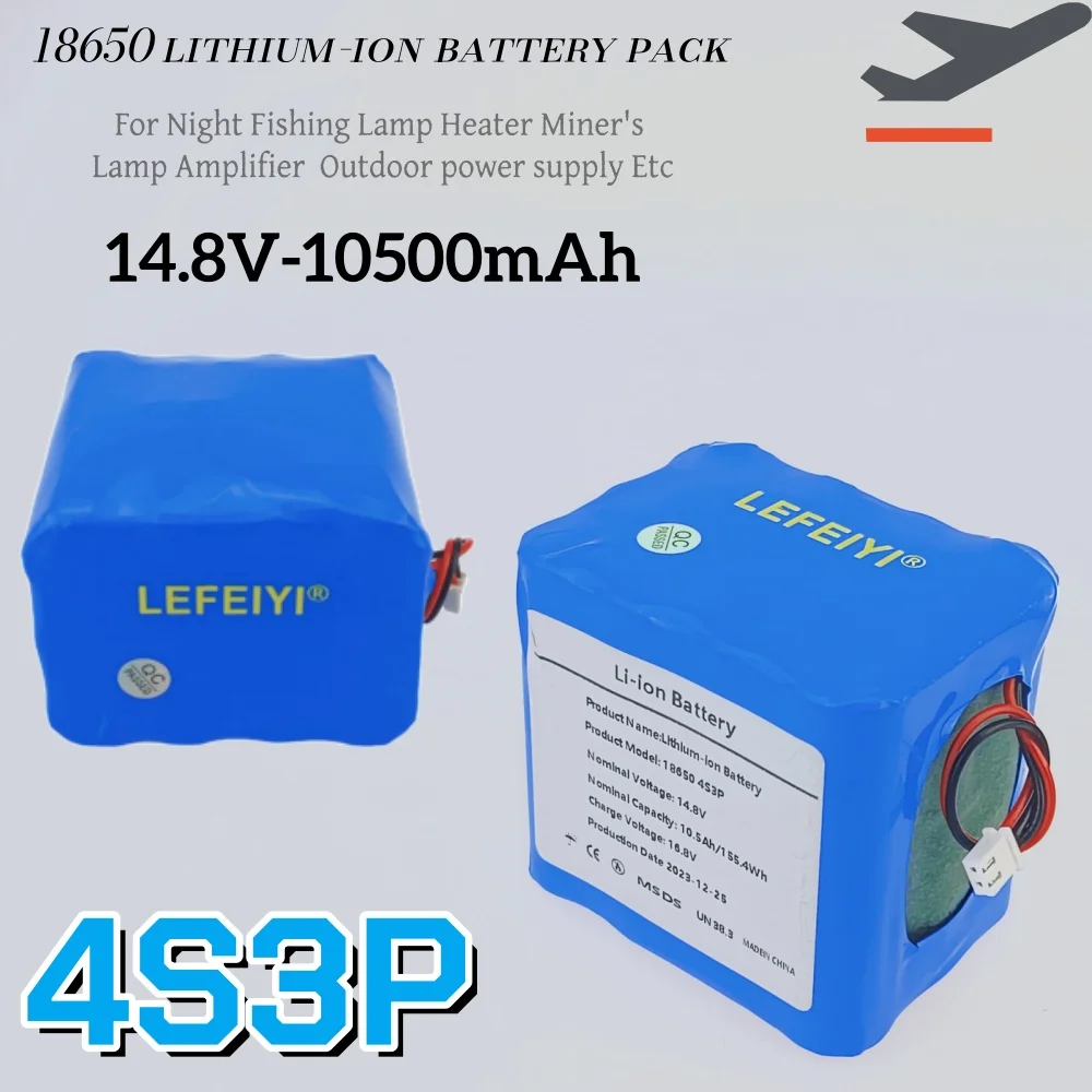 4S3P 18650 Li-ion battery pack 14.8V 10.5ah balanced BMS with built-in 30A, suitable for off-road vehicles, electric boats
4S3P 18650 Li-ion battery pack 14.8V 10.5ah balanced BMS with built-in 30A, suitable for off-road vehicles, electric boats