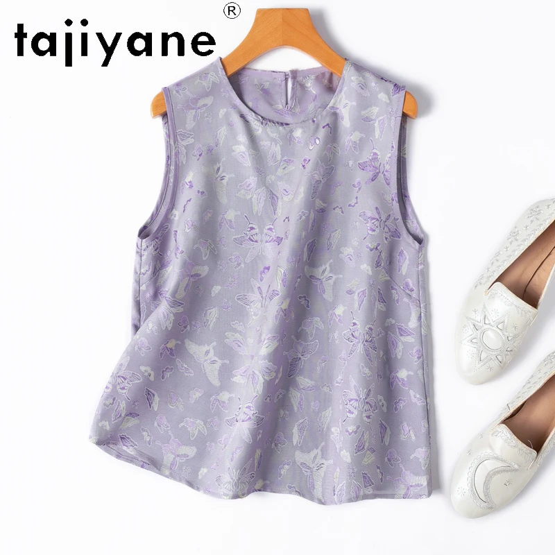 TAJIYANE 100% Natural Mulberry Silk Tank Tops Woman Sleeveless Summer Top High Quality Purple Vest 2025 Ladies Clothes одежда
TAJIYANE 100% Natural Mulberry Silk Tank Tops Woman Sleeveless Summer Top High Quality Purple Vest 2025 Ladies Clothes одежда