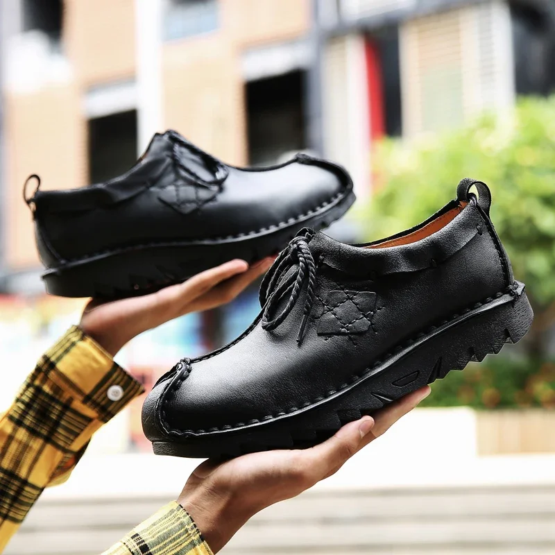 Men's Genuine Leather Motorcycle Boots Casual Loafers British Classic Boat Shoes Driving Moccasin Derby Shoes Round Toe
Men's Genuine Leather Motorcycle Boots Casual Loafers British Classic Boat Shoes Driving Moccasin Derby Shoes Round Toe