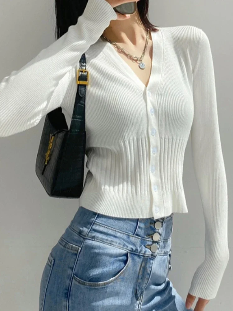 Fashion Knitwear Cardigan Top Women's Ribbed Patchwork Slim Casual Cropped Inner Top Women's Knit Cardigan Outwear 2025 Summer
Fashion Knitwear Cardigan Top Women's Ribbed Patchwork Slim Casual Cropped Inner Top Women's Knit Cardigan Outwear 2025 Summer