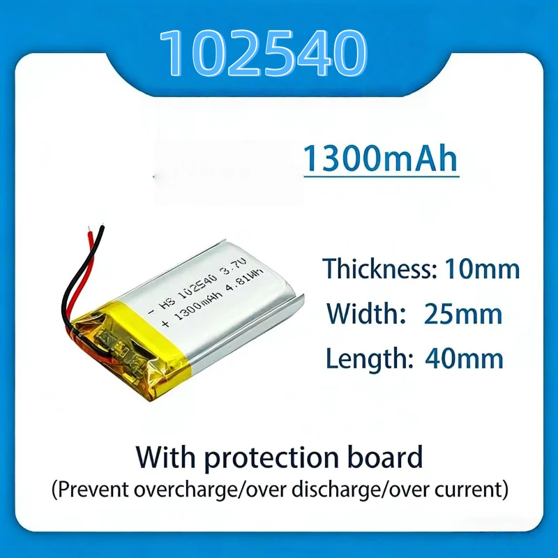 102540 3.7V 1200mAh JST 1.0 1.25 PH 2-pin Lithium Polymer Li-ion Battery for Bluetooth Speaker GPS Dash Cam Camera MP4
102540 3.7V 1200mAh JST 1.0 1.25 PH 2-pin Lithium Polymer Li-ion Battery for Bluetooth Speaker GPS Dash Cam Camera MP4