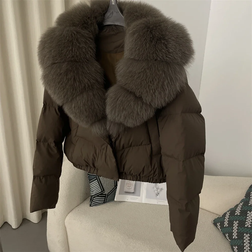 Detachable Collar Big Natural Real Fox Fur Jacket Women Short Puffer Jacket Thick White Duck Down Coat Female New Autumn Winter
Detachable Collar Big Natural Real Fox Fur Jacket Women Short Puffer Jacket Thick White Duck Down Coat Female New Autumn Winter