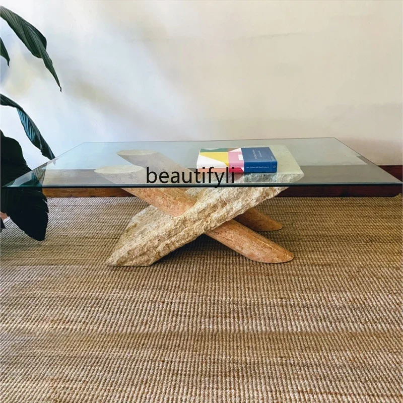 xxzNatural travertine coffee table Modern tempered glass square tea table Nordic marble coffee table
xxzNatural travertine coffee table Modern tempered glass square tea table Nordic marble coffee table