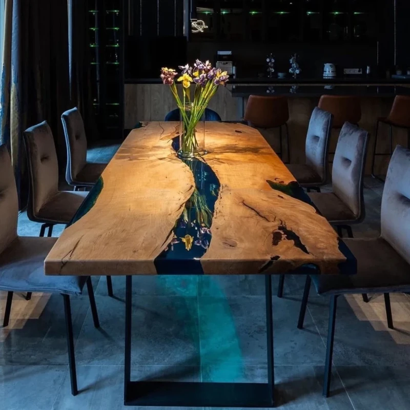 Black walnut large board solid wood irregular log tea table dining table resin river table
Black walnut large board solid wood irregular log tea table dining table resin river table