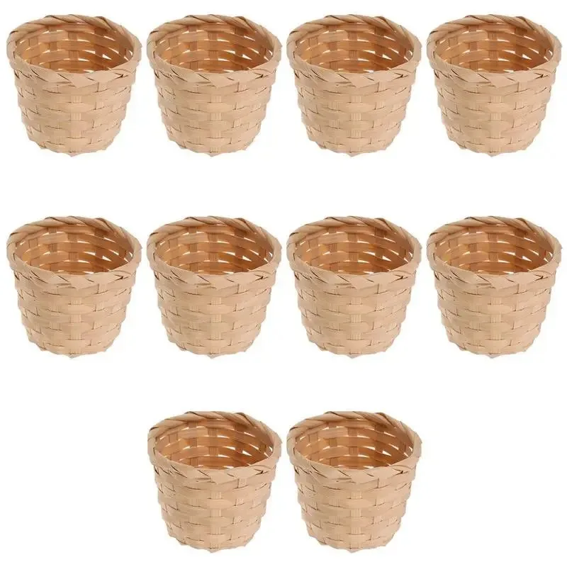 10pcs Rural Woven Baskets Fruit Arrangement Baskets Portable Storage Idyllic Exquisite Bamboo Mini Desktop Storage Basket
10pcs Rural Woven Baskets Fruit Arrangement Baskets Portable Storage Idyllic Exquisite Bamboo Mini Desktop Storage Basket