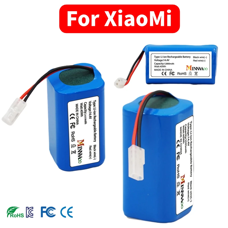 High Capacity 14.4V 9800/12800mAh H18650CH-4S1P Battery for Xiaomi G1 MI Robot Vacuum-Mop Essential MJSTG1 Robot Vacuum Cleaner
High Capacity 14.4V 9800/12800mAh H18650CH-4S1P Battery for Xiaomi G1 MI Robot Vacuum-Mop Essential MJSTG1 Robot Vacuum Cleaner