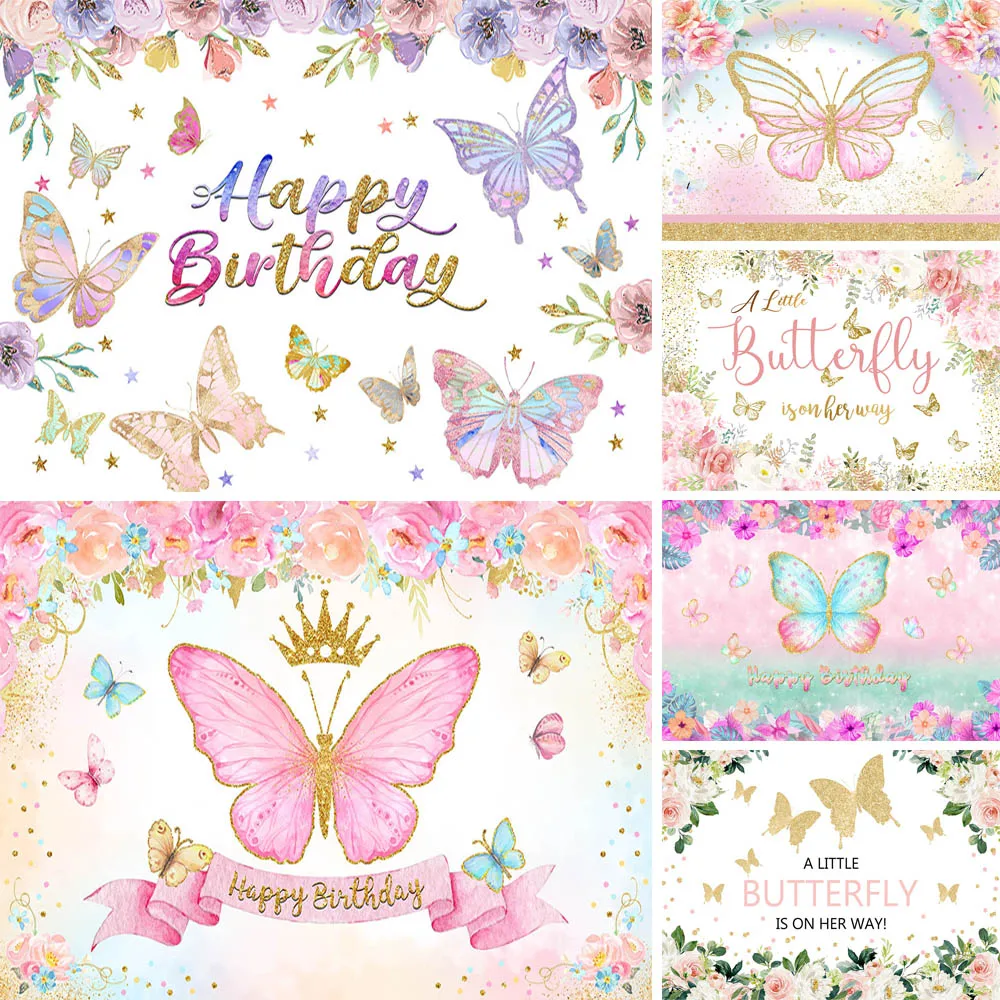 Color Butterfly Girl Custom Birthday Party Backdrops Gold Glitter Stars Watercolor Flowers Dessert Table Decorations Props
Color Butterfly Girl Custom Birthday Party Backdrops Gold Glitter Stars Watercolor Flowers Dessert Table Decorations Props