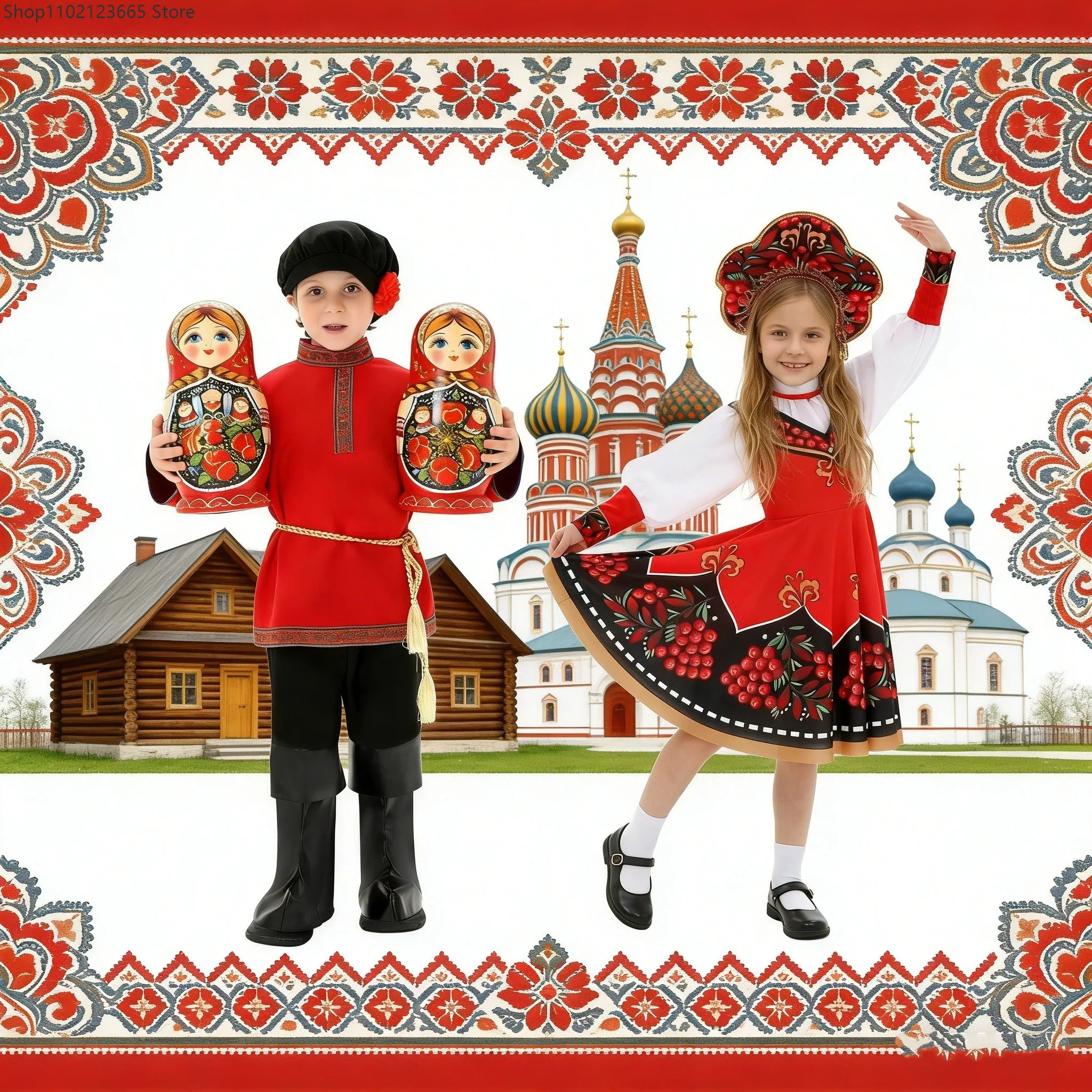 Russian Princess Dress Halloween Cosplay Folk Dance Costume Stage Performance Outfit For Niñas Y Niños Carnival Party Costume
Russian Princess Dress Halloween Cosplay Folk Dance Costume Stage Performance Outfit For Niñas Y Niños Carnival Party Costume