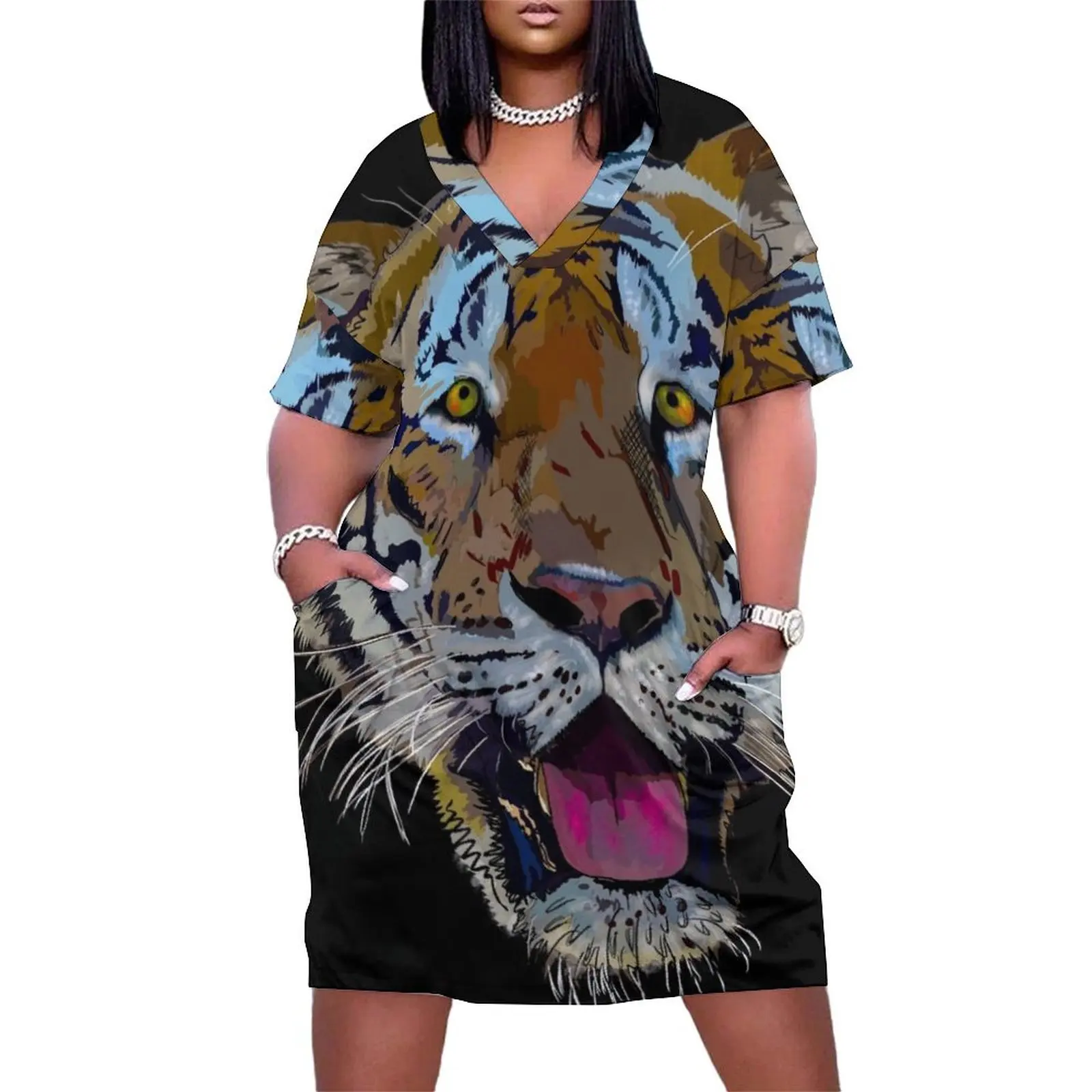 Royal Bengal Tiger Loose Pocket Dress summer dress woman dress women's evening dresses 2025
Royal Bengal Tiger Loose Pocket Dress summer dress woman dress women's evening dresses 2025