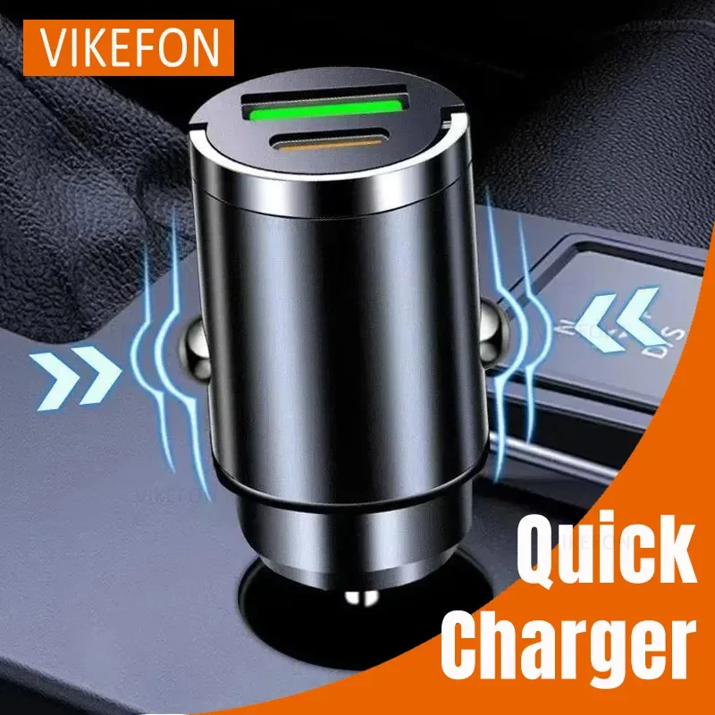 Dual Port Car Charger PD30W & QC3.0 – USB-C/USB-A Fast Adapter for iPhone/Samsung/Xiaomi in Vehicles 
Dual Port Car Charger PD30W & QC3.0 – USB-C/USB-A Fast Adapter for iPhone/Samsung/Xiaomi in Vehicles