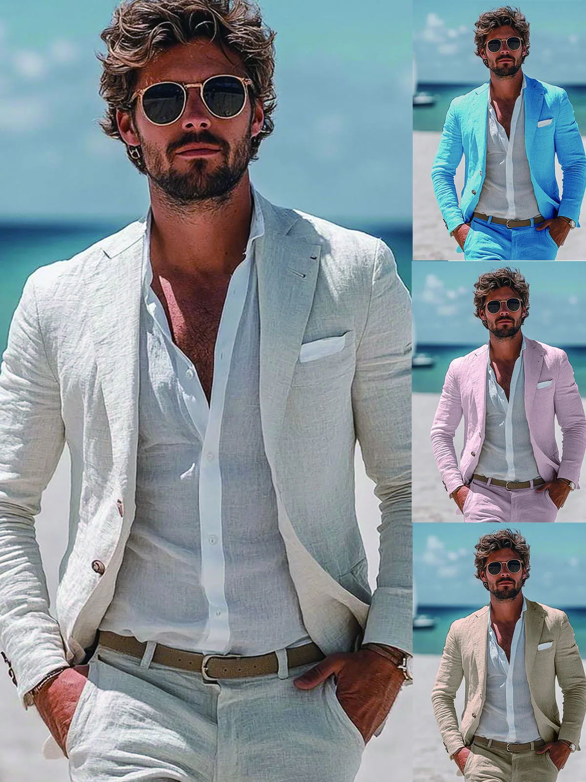 Casual Summer Linen Suit for Men Slim Fit Man 2 Piece Outfit Set (Blazers + Pants) Beach Terno Masculino Completo Tuxedo
Casual Summer Linen Suit for Men Slim Fit Man 2 Piece Outfit Set (Blazers + Pants) Beach Terno Masculino Completo Tuxedo