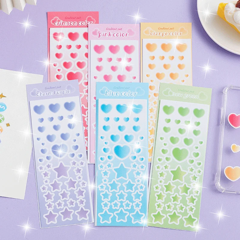 2Pcs/Lot Cute Colorful Hearts Laser Sticker Decorative Kawaii Scrapbooking School Supplies Collage Material Korean Stationery
2Pcs/Lot Cute Colorful Hearts Laser Sticker Decorative Kawaii Scrapbooking School Supplies Collage Material Korean Stationery