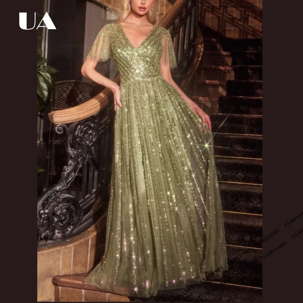 Exquisite A-line Beading Evening Dress Glamorous Slim Fit Flare Sleeve Prom Dress for Woman Customized Floor-length Formal Dress
Exquisite A-line Beading Evening Dress Glamorous Slim Fit Flare Sleeve Prom Dress for Woman Customized Floor-length Formal Dress