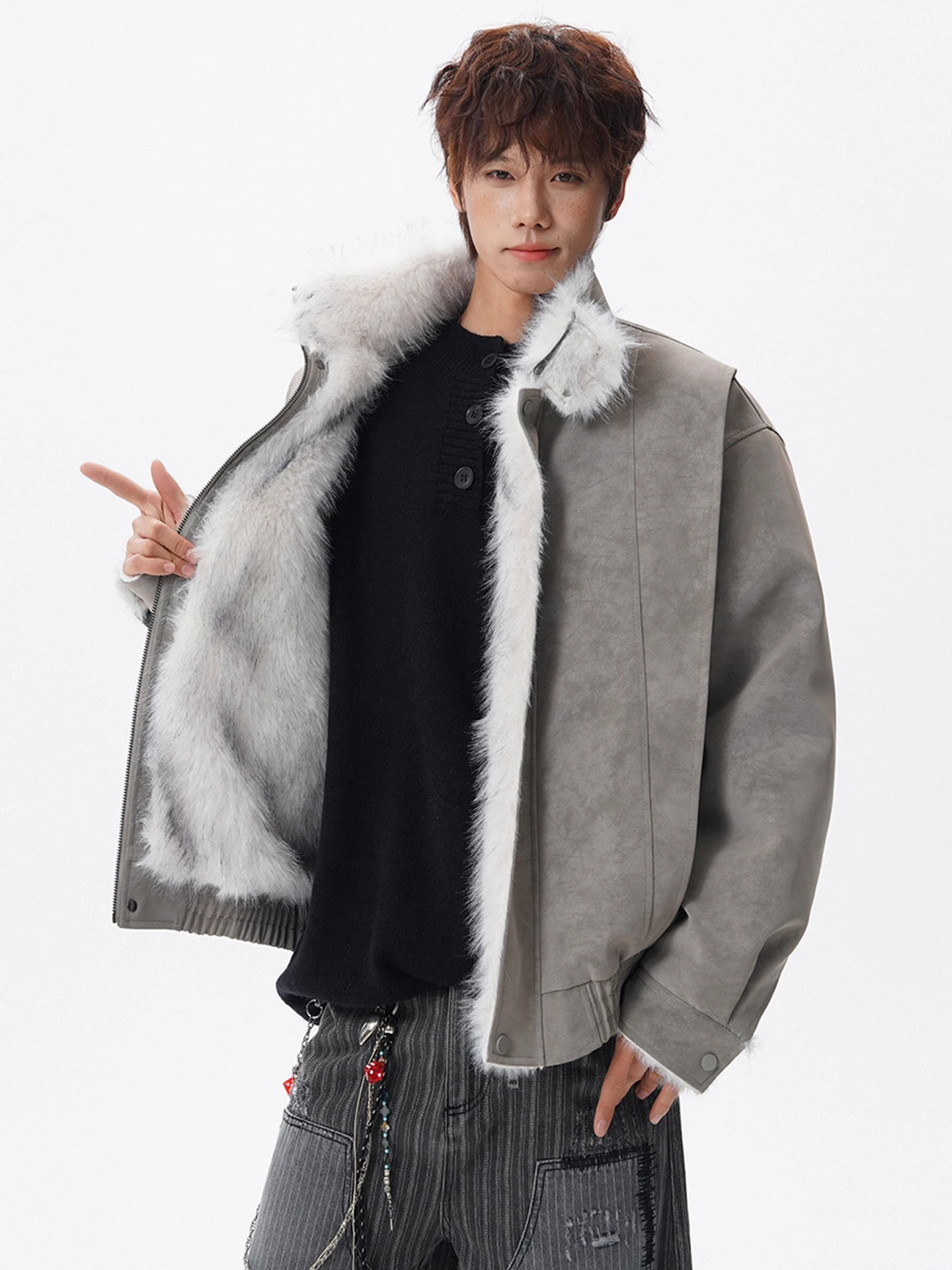 ay Thiened Winter Jaet Cotton Workwear for Men PU Leather Work Coat Warmth Resistant Casual Faion Long Sve Coat
ay Thiened Winter Jaet Cotton Workwear for Men PU Leather Work Coat Warmth Resistant Casual Faion Long Sve Coat