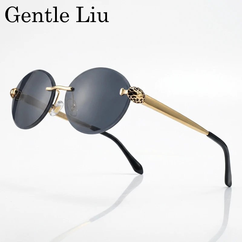 Rimless Oval Sunglasses Men 2026 Luxury Brand Leopard Head Sun Glasses Steampunk Metal Frame Eyewear Vintage Punk Driving Shades
Rimless Oval Sunglasses Men 2026 Luxury Brand Leopard Head Sun Glasses Steampunk Metal Frame Eyewear Vintage Punk Driving Shades