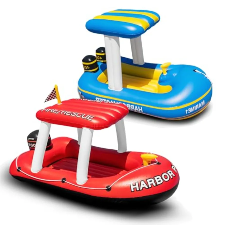 Rescue Theme Inflatable Boat Pool Float for Toddler Squirter Water Toy Ride On Blue and Red Fun Pool Raft Durable PVC Material
Rescue Theme Inflatable Boat Pool Float for Toddler Squirter Water Toy Ride On Blue and Red Fun Pool Raft Durable PVC Material