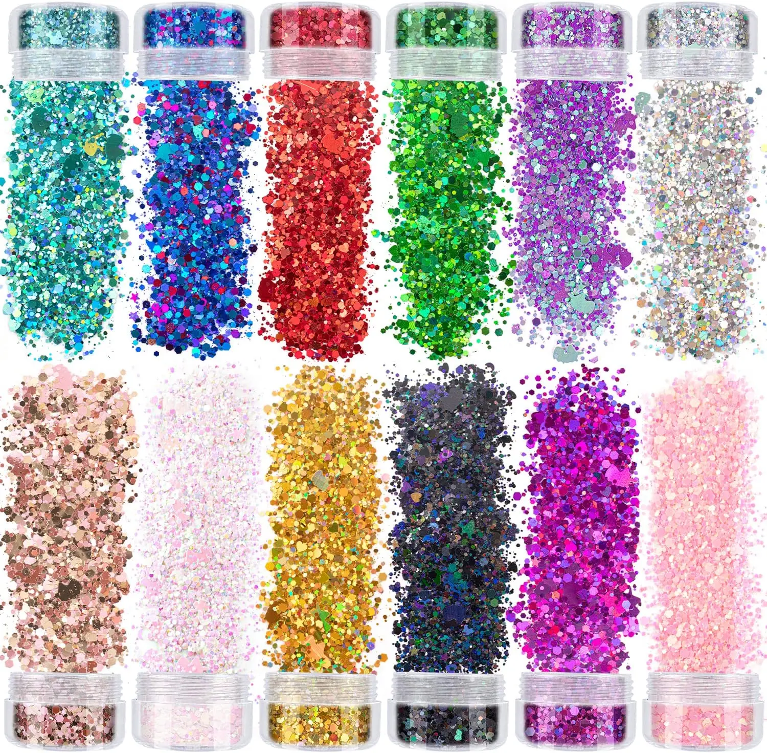 4 Jars of Multi-Shaped Cosmetic Chunky Glitter 4 Colors (76g/2.7oz) Nail ARt Glitter Fine Powder+1mm+2mm+3mm Sequins Flake
4 Jars of Multi-Shaped Cosmetic Chunky Glitter 4 Colors (76g/2.7oz) Nail ARt Glitter Fine Powder+1mm+2mm+3mm Sequins Flake