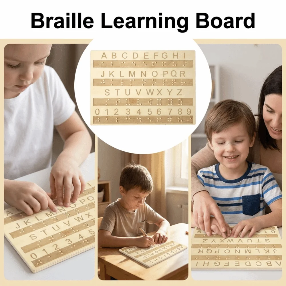 Wooden Braille Alphabet Board Thickened Efficient Braille Learning Board Easy To Use Educational Tactile Letter Number Panel
Wooden Braille Alphabet Board Thickened Efficient Braille Learning Board Easy To Use Educational Tactile Letter Number Panel