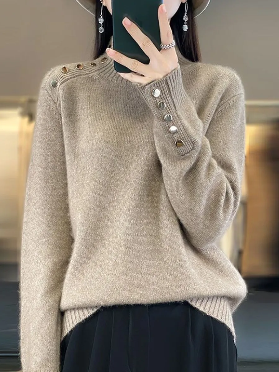 Women's Knitted Half-High Collar Loose Long Sleeve Button-Up Sweater Autumn Winter 2025 New Style Base Layer Shirt Set
Women's Knitted Half-High Collar Loose Long Sleeve Button-Up Sweater Autumn Winter 2025 New Style Base Layer Shirt Set
