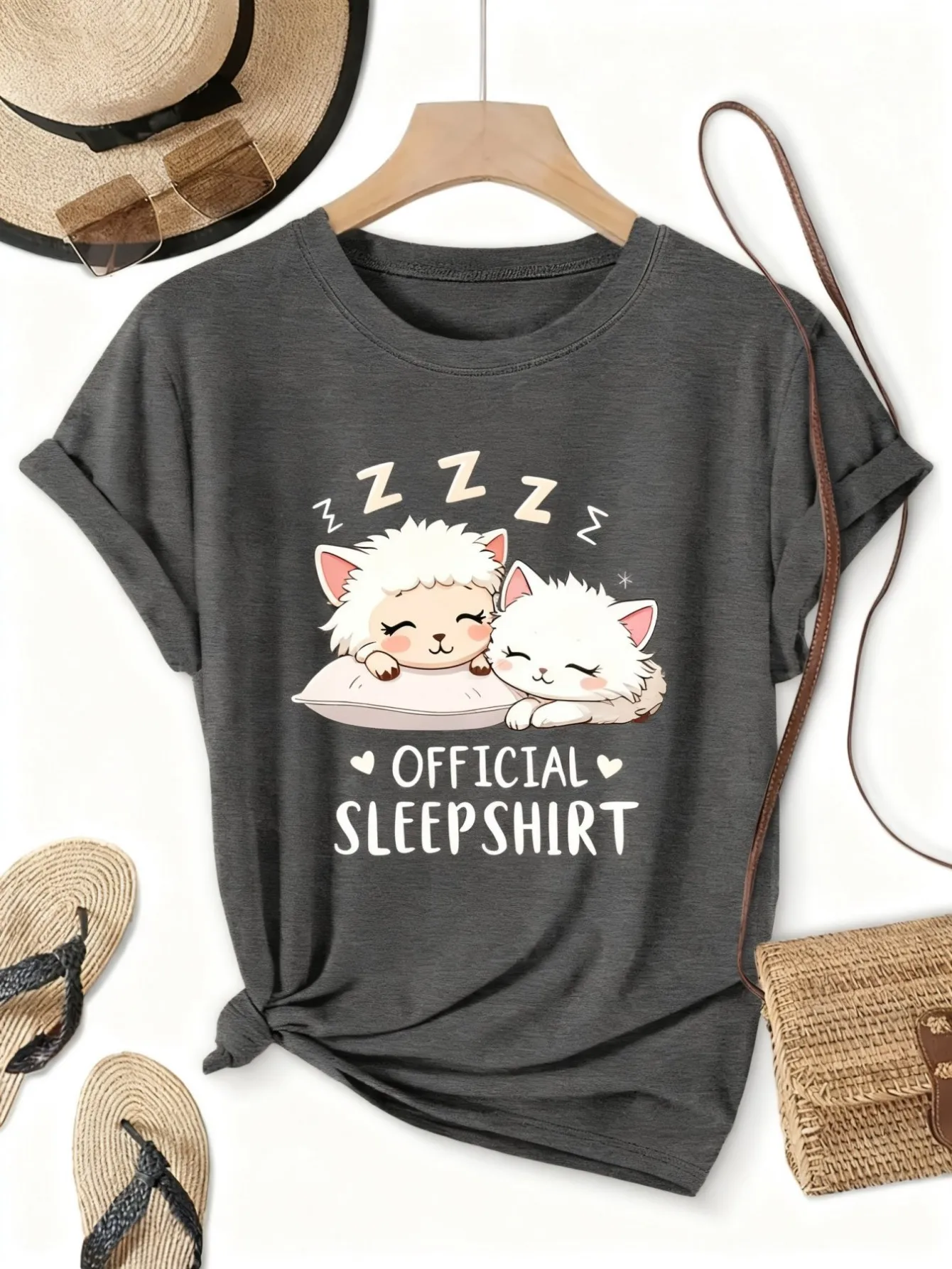 Plus size women's short sleeve T-shirt Cute Cats Sleeping Together Zzz Spring and Summer Essentials summer outfit women's
Plus size women's short sleeve T-shirt Cute Cats Sleeping Together Zzz Spring and Summer Essentials summer outfit women's