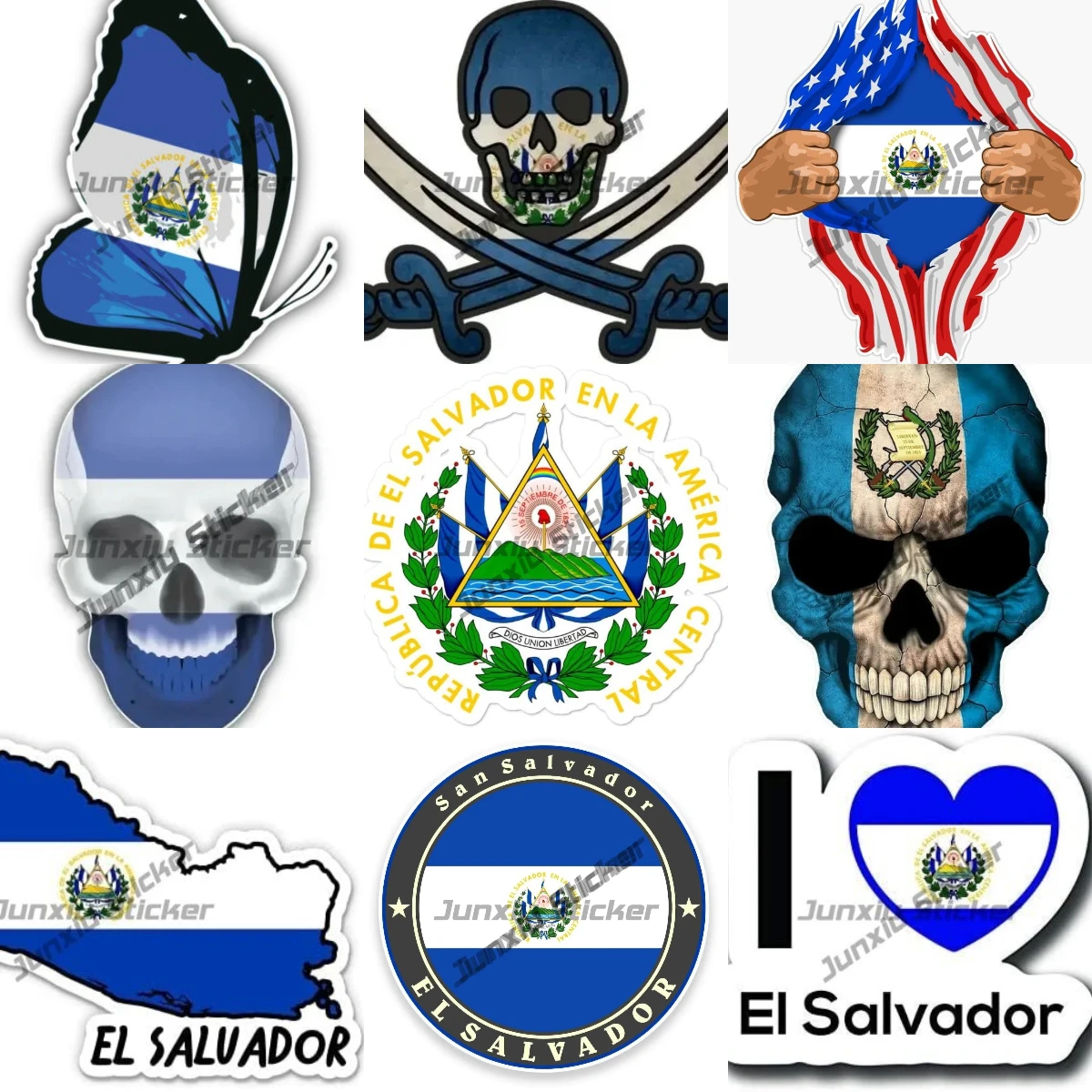 San Salvador El Salvador Pirate Skull Map Flag Sticker Personality Cover Scratches Decoration Car Exterior Decal PVC Accessories
San Salvador El Salvador Pirate Skull Map Flag Sticker Personality Cover Scratches Decoration Car Exterior Decal PVC Accessories
