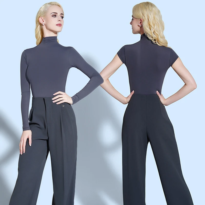 Women Ballroom Dancewear Standard Dance Training Clothes High Collar Long Sleeve Top Adult Ballroom Dance Practice Pants AMY3403
Women Ballroom Dancewear Standard Dance Training Clothes High Collar Long Sleeve Top Adult Ballroom Dance Practice Pants AMY3403