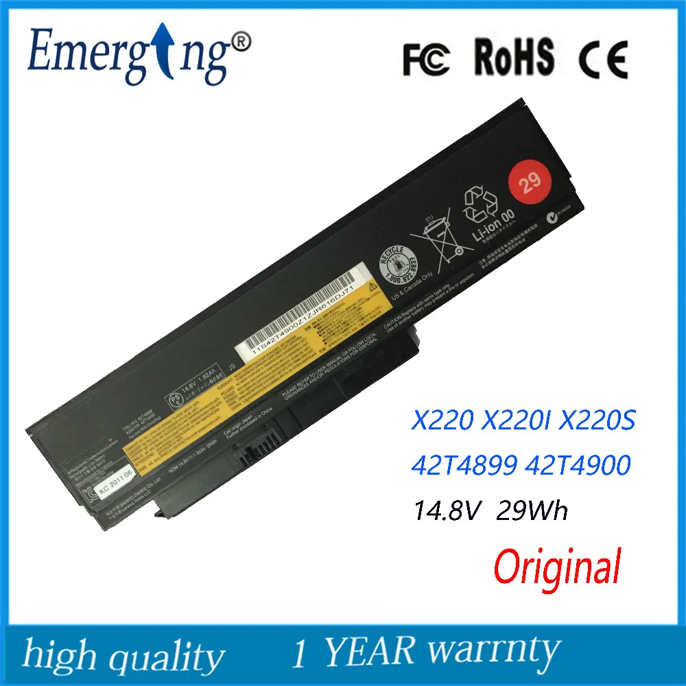Оригинальный Новый аккумулятор для ноутбука Lenovo 42T4899 42T4900 x220 X220I x220s, 14,8 в, 29 Вт/ч
Оригинальный Новый аккумулятор для ноутбука Lenovo 42T4899 42T4900 x220 X220I x220s, 14,8 в, 29 Вт/ч