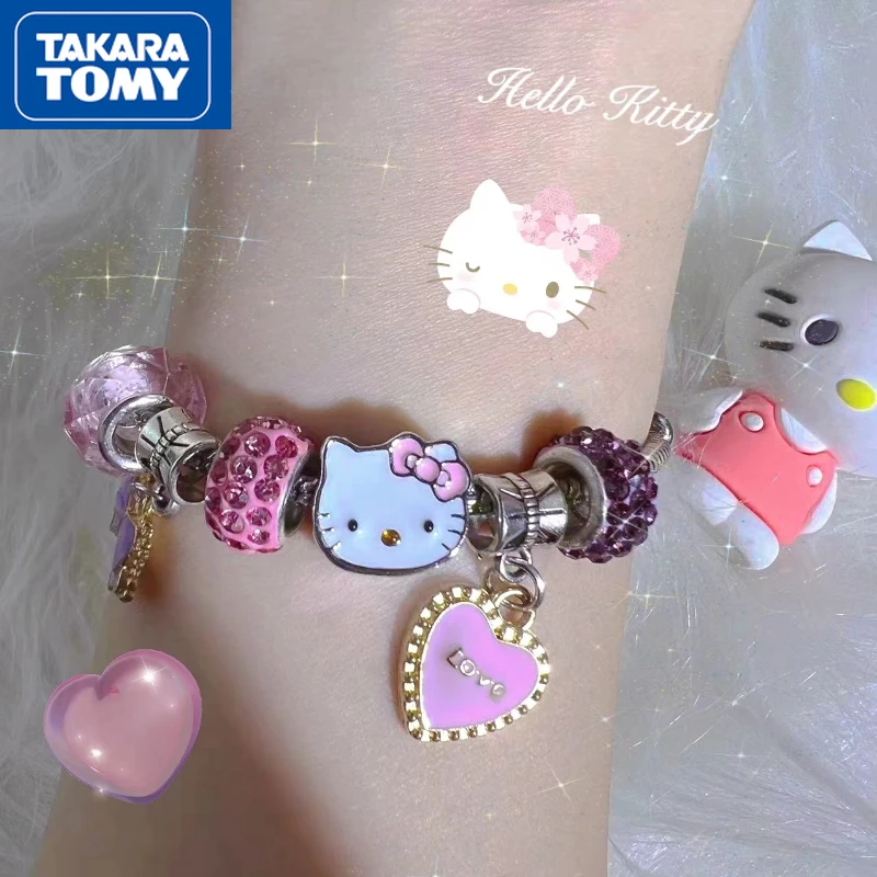 TAKARA TOMY Cute Hello Kitty Bracelet Women's High Sense Crystal Beaded Accessories Bracelet Girl Sweet Bracelet Jewelry Gift
TAKARA TOMY Cute Hello Kitty Bracelet Women's High Sense Crystal Beaded Accessories Bracelet Girl Sweet Bracelet Jewelry Gift