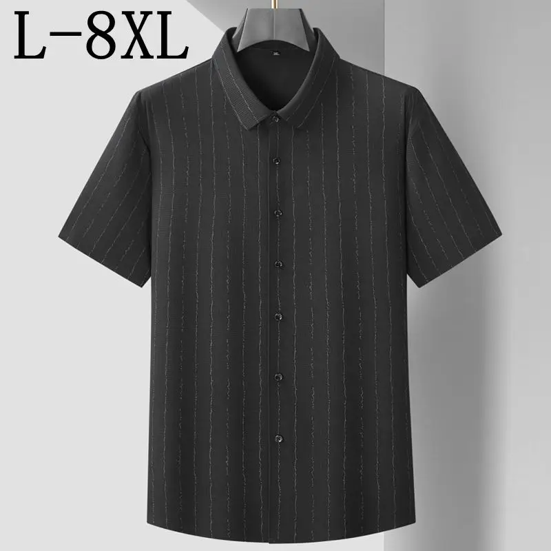 8XL 7XL 6XL 2026 New Summer High End Luxury Business Striepd Shirt Man Clothes Casual Mens Shirts Breathable Loose camisa hombre
8XL 7XL 6XL 2026 New Summer High End Luxury Business Striepd Shirt Man Clothes Casual Mens Shirts Breathable Loose camisa hombre