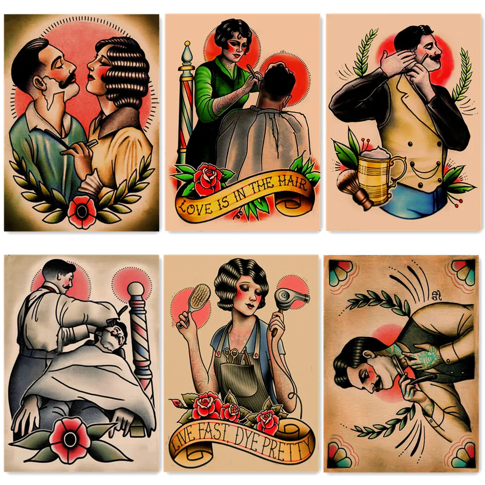 6 шт. Парикмахерская стена художественный Декор Картина с винтажной крафт-бумагой плакаты и принты пряди и разрезы индивидуальные татуировки
6 шт. Парикмахерская стена художественный Декор Картина с винтажной крафт-бумагой плакаты и принты пряди и разрезы индивидуальные татуировки