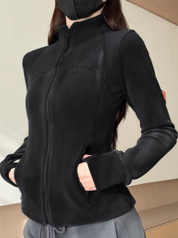 Thickened Fleece Zipper Hoodie Women's Black Warm Top Stand Collar Sweatshirt Korean Style Long Sleeve Polyester Fiber
Thickened Fleece Zipper Hoodie Women's Black Warm Top Stand Collar Sweatshirt Korean Style Long Sleeve Polyester Fiber