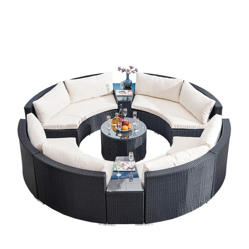 Outdoor rattan circular rattan chair sofa combination hotel balcony living room
Outdoor rattan circular rattan chair sofa combination hotel balcony living room