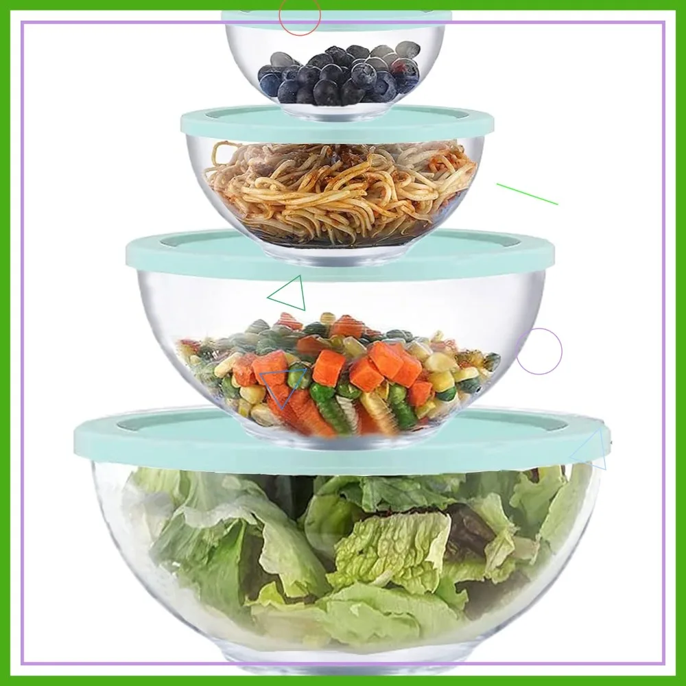 Набор стеклянных мисок для смешивания с герметичными крышками для выпечки, приготовления и подачи блюд на кухне - от 0,6 до 4 кварт, подходят для посудомоечных машин и микроволновых печей.
Набор стеклянных мисок для смешивания с герметичными крышками для выпечки, приготовления и подачи блюд на кухне - от 0,6 до 4 кварт, подходят для посудомоечных машин и микроволновых печей.