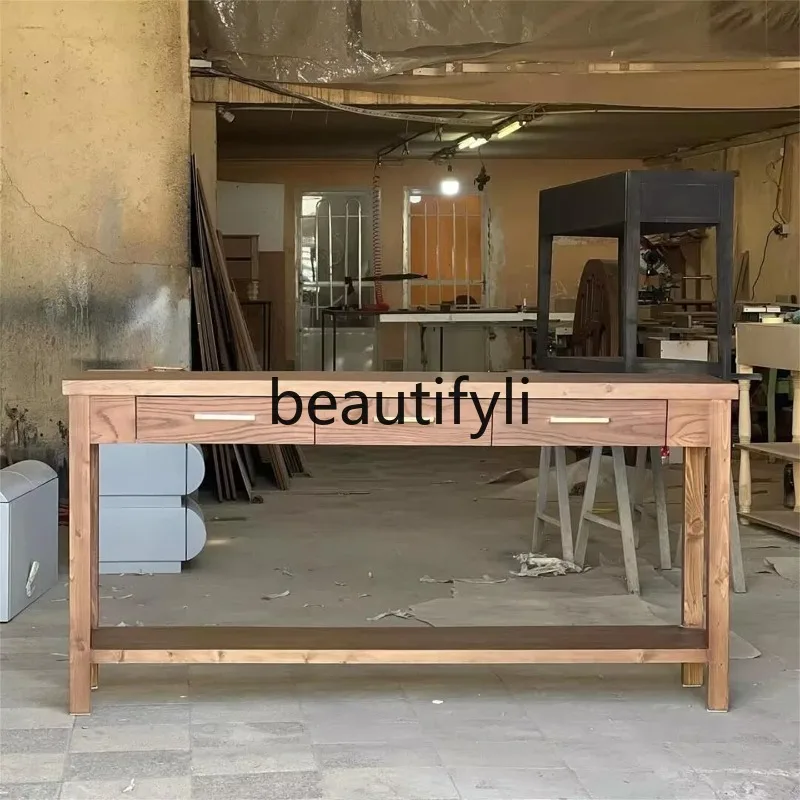 Solid Wood Entryway Table Home Vintage Style Entryway Table Japanese Style Natural Wood Living Room Entryway Console Table 
Solid Wood Entryway Table Home Vintage Style Entryway Table Japanese Style Natural Wood Living Room Entryway Console Table