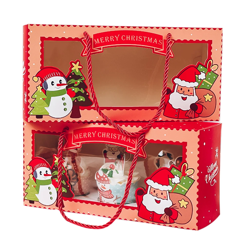 2Pcs Christmas Cake Cupcake Boxes Exquisite Handheld Holder Versatile Bakery Containers
2Pcs Christmas Cake Cupcake Boxes Exquisite Handheld Holder Versatile Bakery Containers
