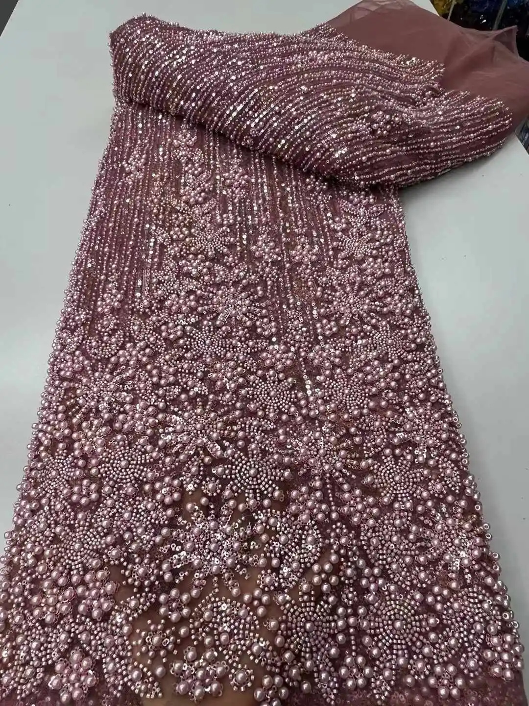 Handmade New Fringe Beaded Net Lace with Sequin For Wedding Women Dress Pretty Popular , Super Top Quality, Luxury Fabric
Handmade New Fringe Beaded Net Lace with Sequin For Wedding Women Dress Pretty Popular , Super Top Quality, Luxury Fabric