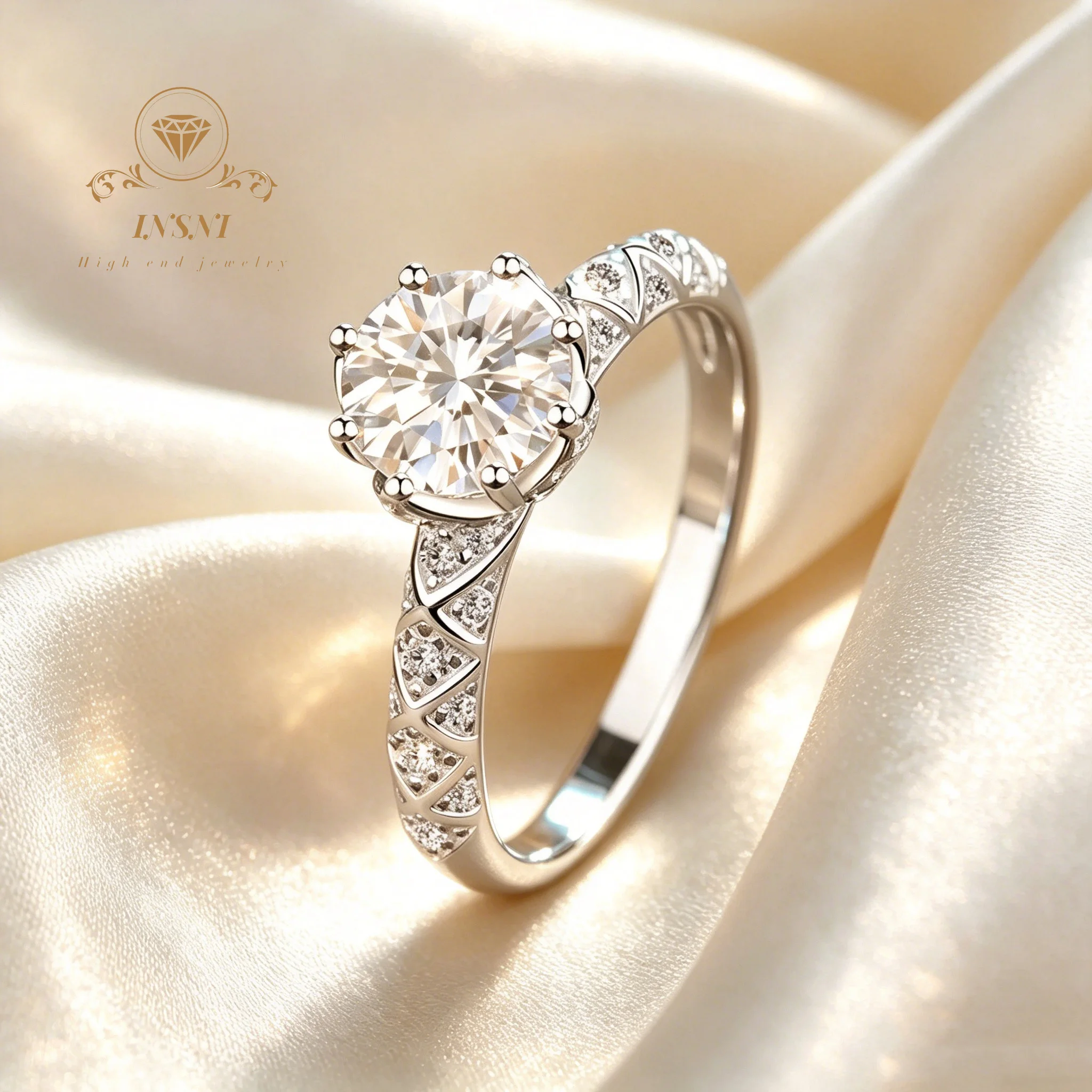 S925 Sterling Silver Moissanite Engagement Ring, 1ct Round Cut Diamond Promise Ring for Women Affordable Jewelry Wedding Band
S925 Sterling Silver Moissanite Engagement Ring, 1ct Round Cut Diamond Promise Ring for Women Affordable Jewelry Wedding Band