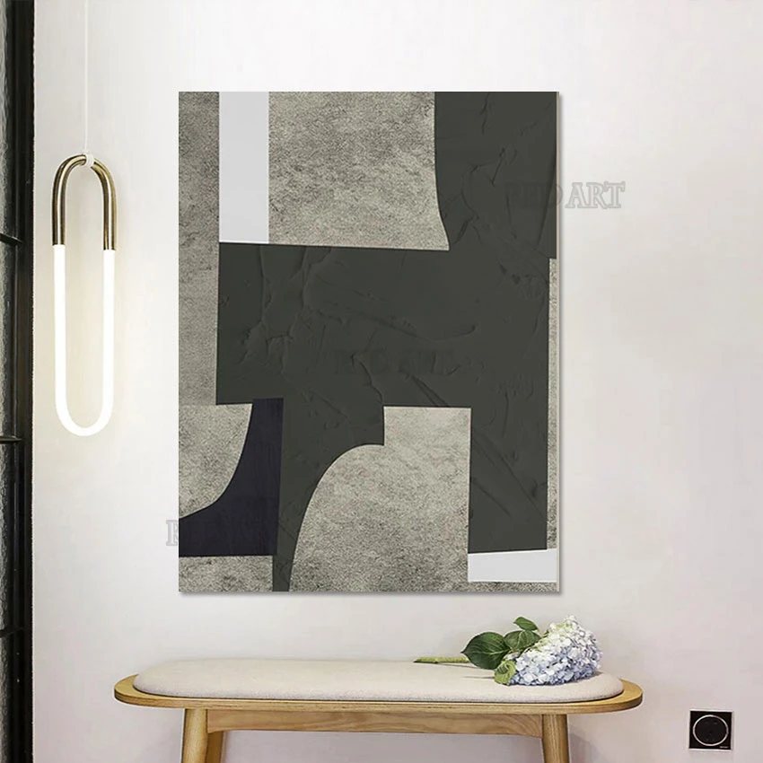 Абстрактная ручная роспись маслом, геометрический стиль, картина на холсте, настенное шоу, оригинальное произведение искусства, декор отеля без рамы
Абстрактная ручная роспись маслом, геометрический стиль, картина на холсте, настенное шоу, оригинальное произведение искусства, декор отеля без рамы